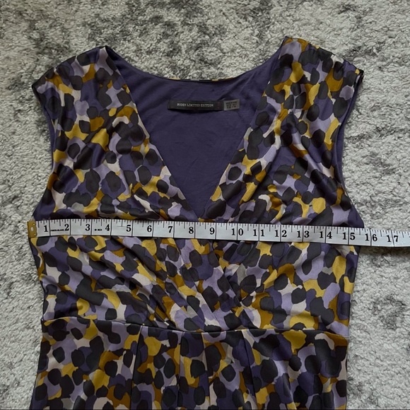 𝅺Boden Limited Edition Evie Purple Watercolor Dot Dress Silk Blend Preppy Sz 6 - Picture 4 of 9